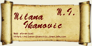 Milana Ikanović vizit kartica
